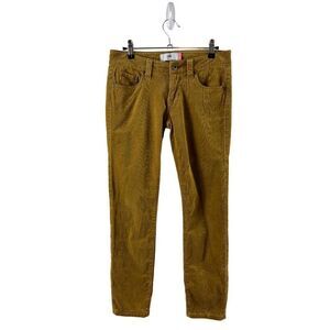 CAbi Jeans Mustard Yellow Umber Skinny Corduroy Pants 2 Low Rise Style 3197